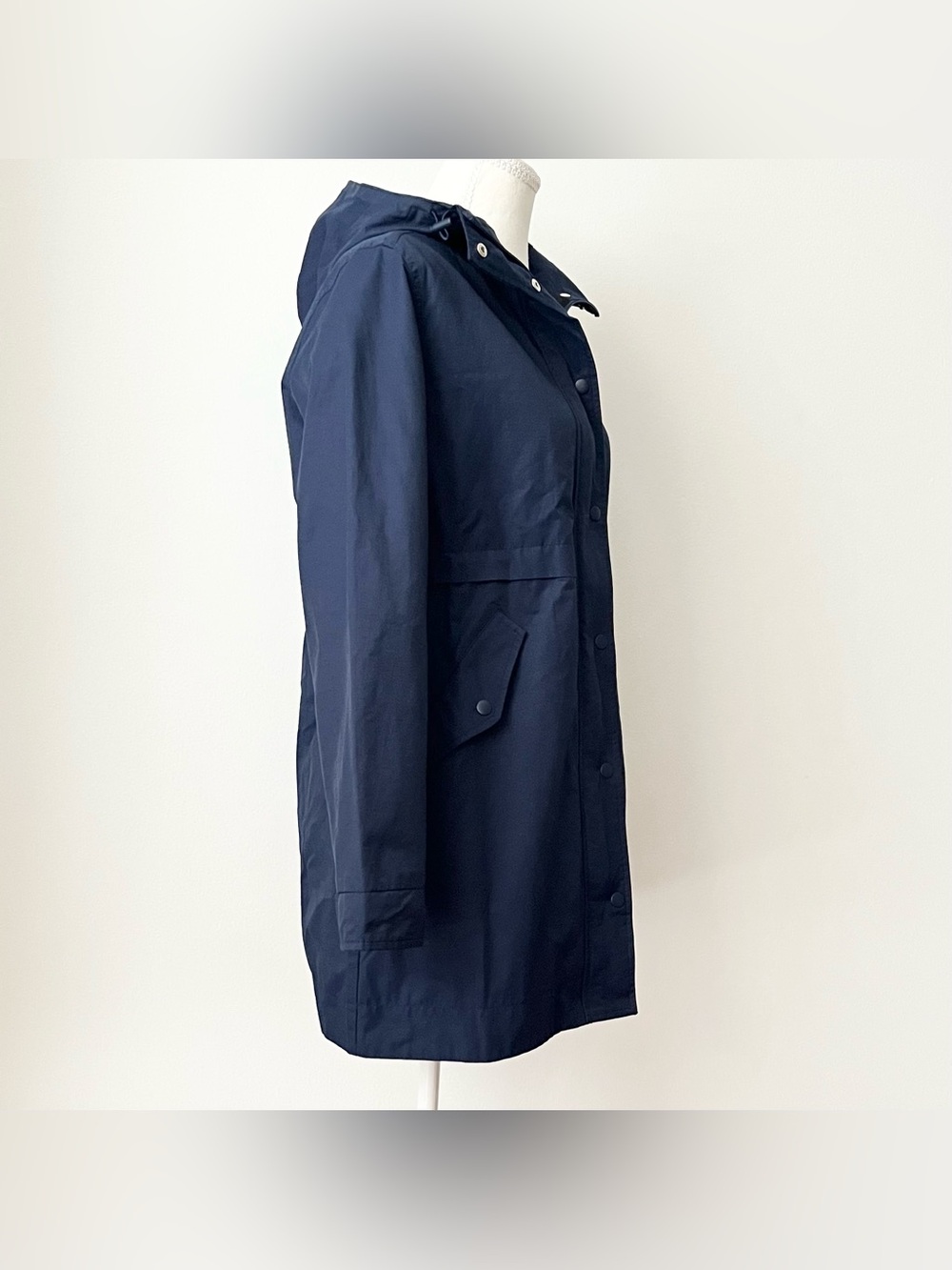NWT Style & Co Women's Anorak XS Navy Blue Hooded Lined Preppy Lightweight - Picture 2 of 9